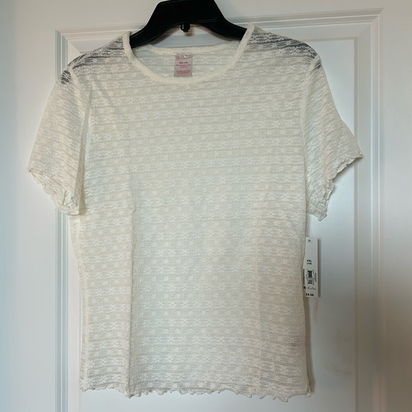 NWT No Boundaries sheer off white top with floral pattern Youth Size XXL (19) - Picture 1 of 9